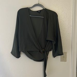 Dark green silk blouse
